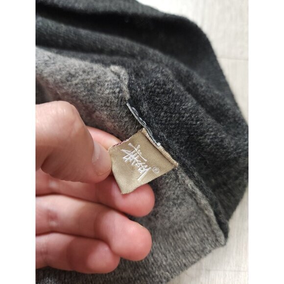 Stussy 100% Lambswool V Neck Long Sleeve‎ Sweater Colorblock Mens Medium - Picture 9 of 9